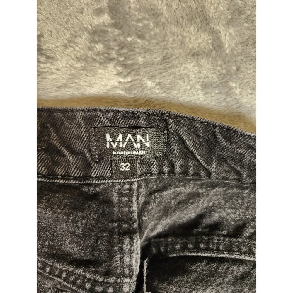 BoohooMan Jeans Mens 32X30 (Tag 32) Officialman Limited Edition Black Button Fly